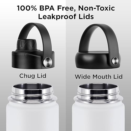 Miniatura 5 de Botella de agua de acero inoxidable con aislamiento térmico y frío, botellas de gimnasio duraderas a prueba de fugas para hombres, mujeres y niños,