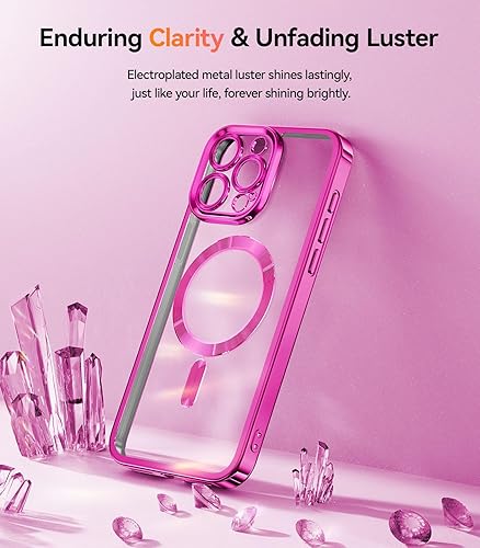 Miniatura 2 de Meifigno Candy Mag Series - Funda diseñada para iPhone 15 Pro, compatible con MagSafe, tarjeta con purpurina y correa de muñeca, protección completa