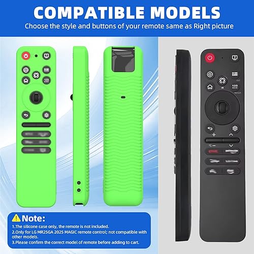 Miniatura 2 de Paquete de 2 fundas de silicona para control remoto LG MR25GA (2025), funda protectora antideslizante a prueba de golpes para MR25GA compatible con