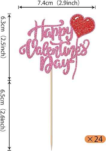 Miniatura 191 de Rsstarxi 36 Pack Happy Valentine's Day Cupcake Toppers Glitter Cupid Love Heart Lip Kiss Me Be Mine Cupcake Picks for Valentine's Day Theme Wedding