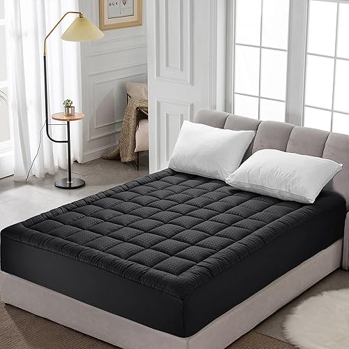 Miniatura 7 de Cubrecolchón acolchado de tamaño matrimonial, protector de colchón refrescante, transpirable, suave y esponjoso, con bolsillo de 8-21 pulgadas de