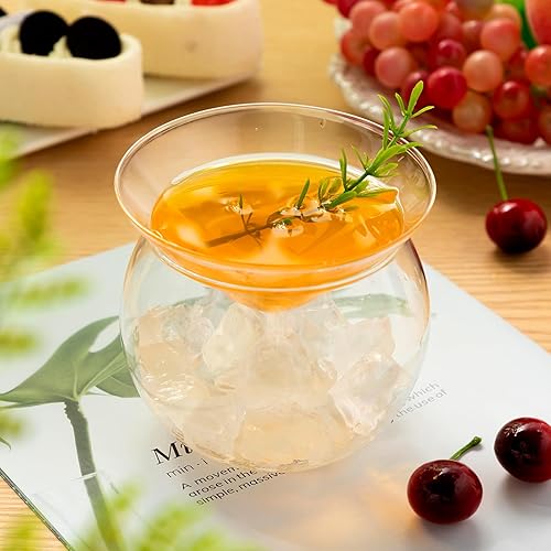 Miniatura 7 de Wilzing Juego de 9 piezas de caviar de vidrio para servir platos de caviar con soporte para hielo de 5 onzas para helado de camarones y cócteles