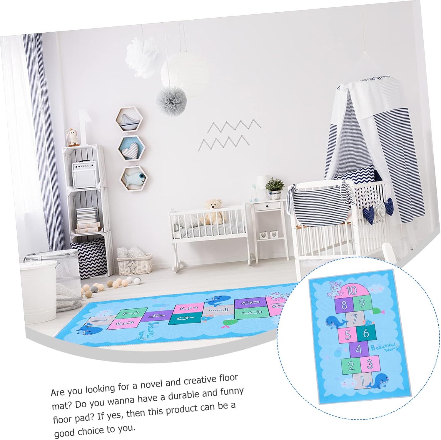 PRETYZOOM Boys and Girls Decor Rug Non-Slip Floor Mat Classroom Rug Pad Boy Girl Play Mat