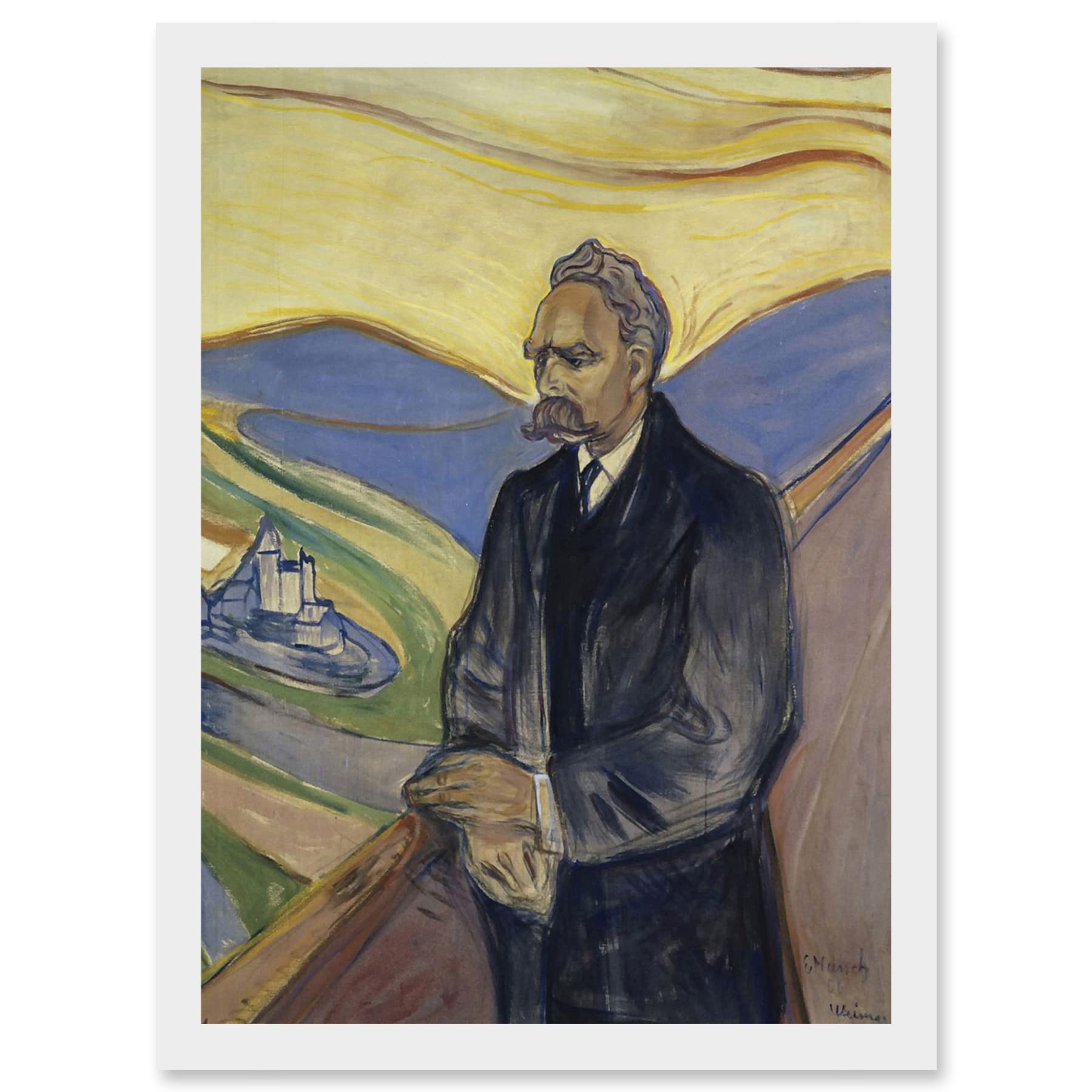 Artery8 Edvard Munch Friederich Nietzsche Painting A4 Artwork Framed Wall Art Print