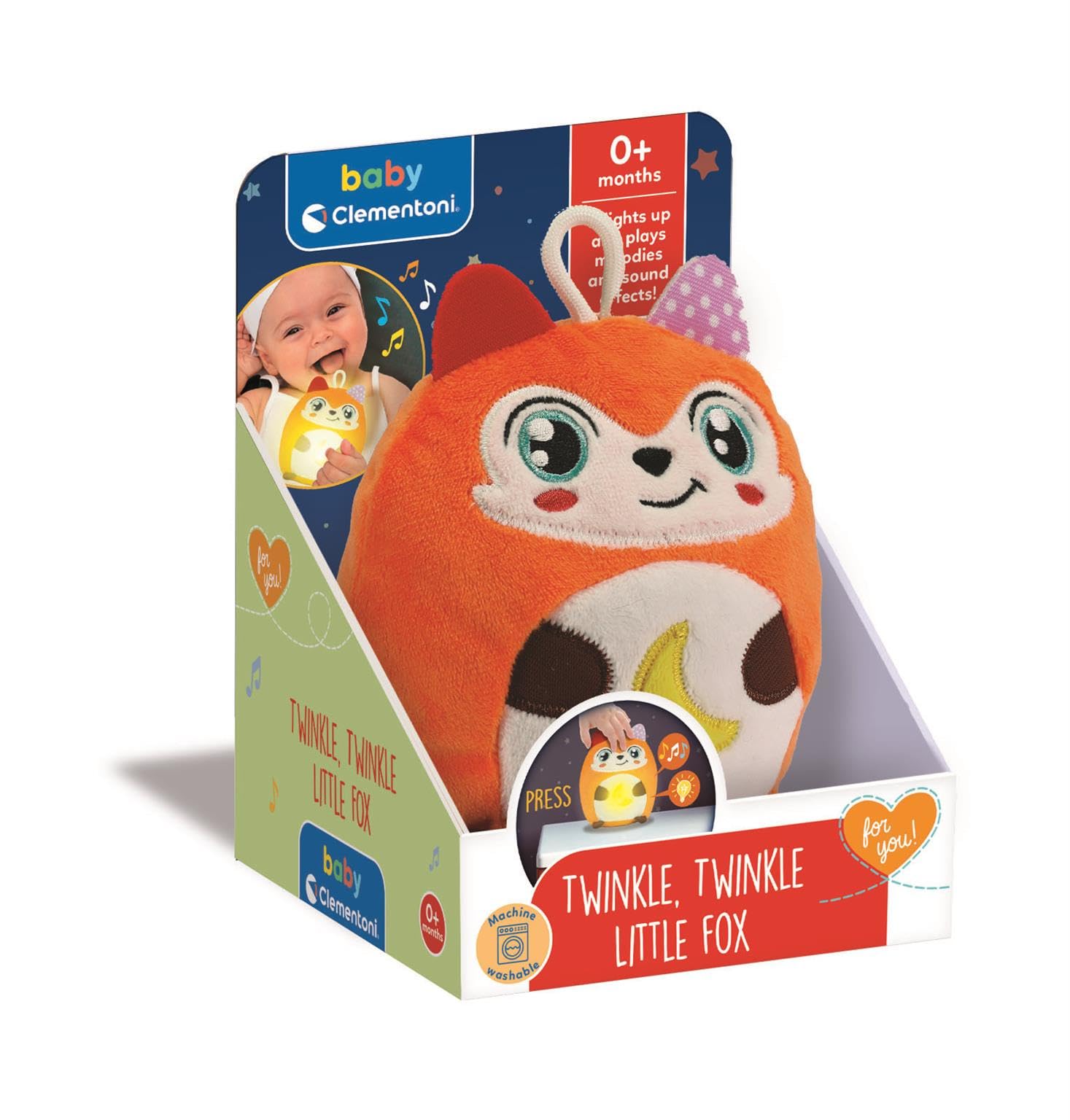 Clementoni Baby Twinkle Twinkle Little Fox - Veilleuse Renard Avec Lumières Et Sons Relaxants