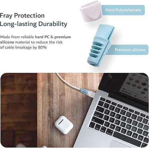 Vista 9 de TUDIA KLIP - Protector de cable de carga, organizador de protección para cable compatible con MacBook (gris)