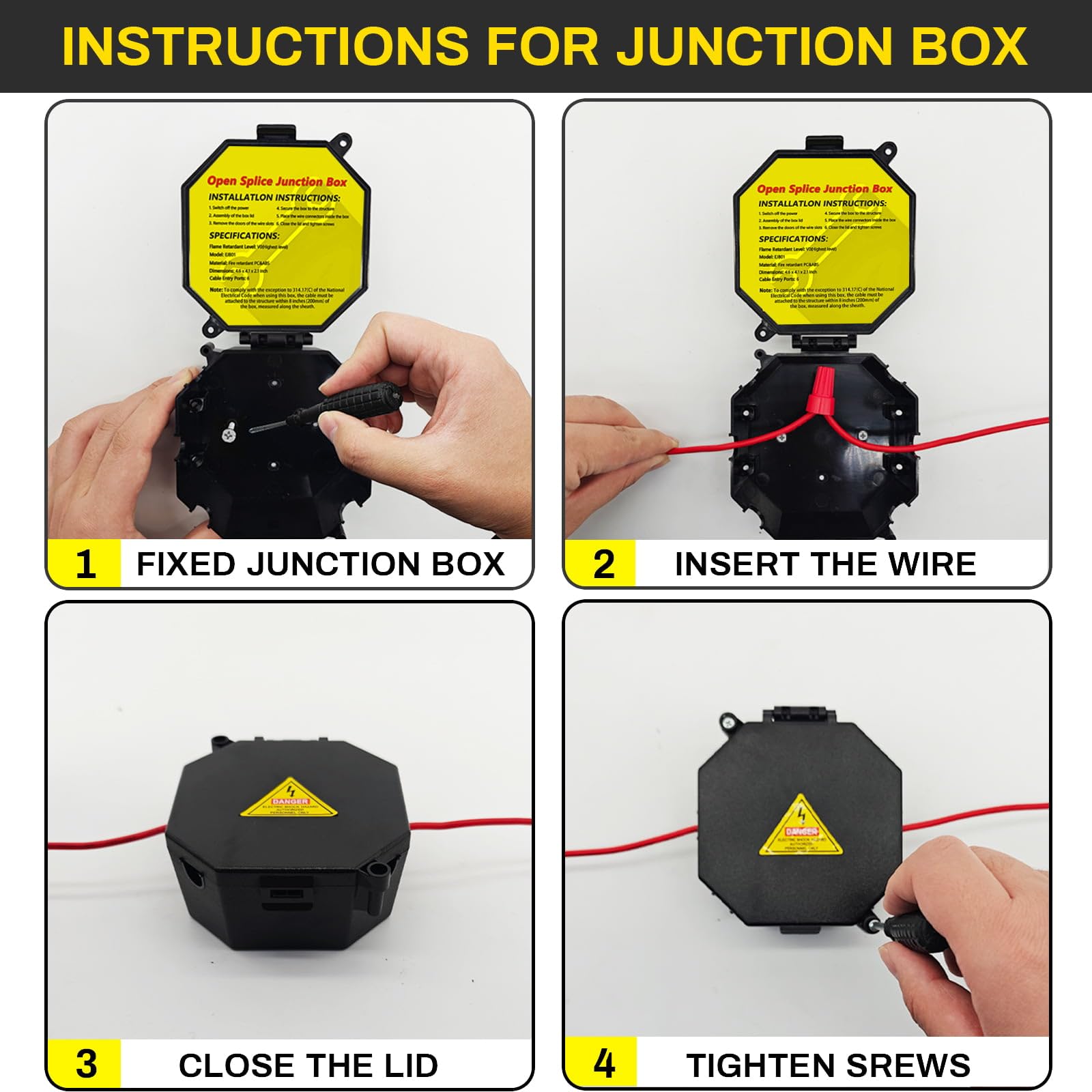 MIARALA Black Open Splice Junction Box (10 Pack) — Amazon image 4