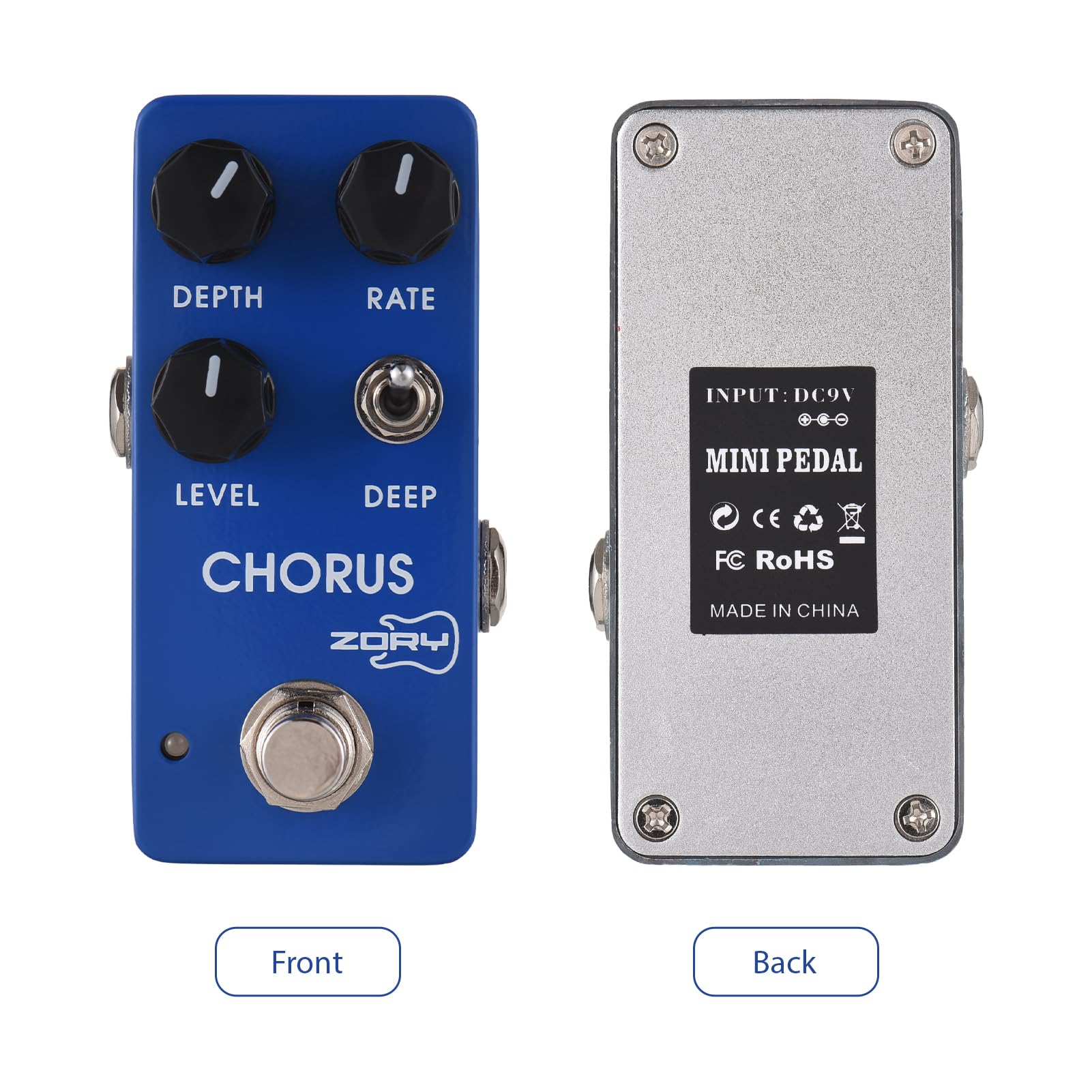Zory Guitar Analog Chorus Effetti Pedal Autentico Tone vintage Versatile Controlli versi in alluminio in alluminio blu 9.5x4.2x3cm per chitarristi elettrici