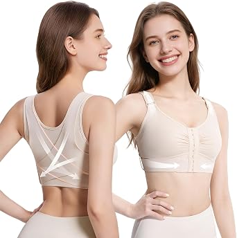 Fit Geno Posture Bra for Women Wireless Front Closure Posture Corrector Bra with Wide Adjustable Straps