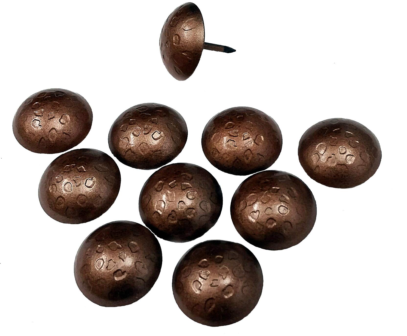 10 Pack Decorative Nails, Copper Finish, Door Clavos, 1 Inch Diameter