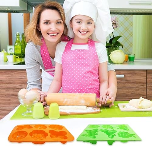 Miniatura 9 de SENHAI - 2 bandejas de silicona con forma de insecto, 6 cavidades 3D con forma de libélula mariposa mariquita moldes para hornear pasteles, jabón de