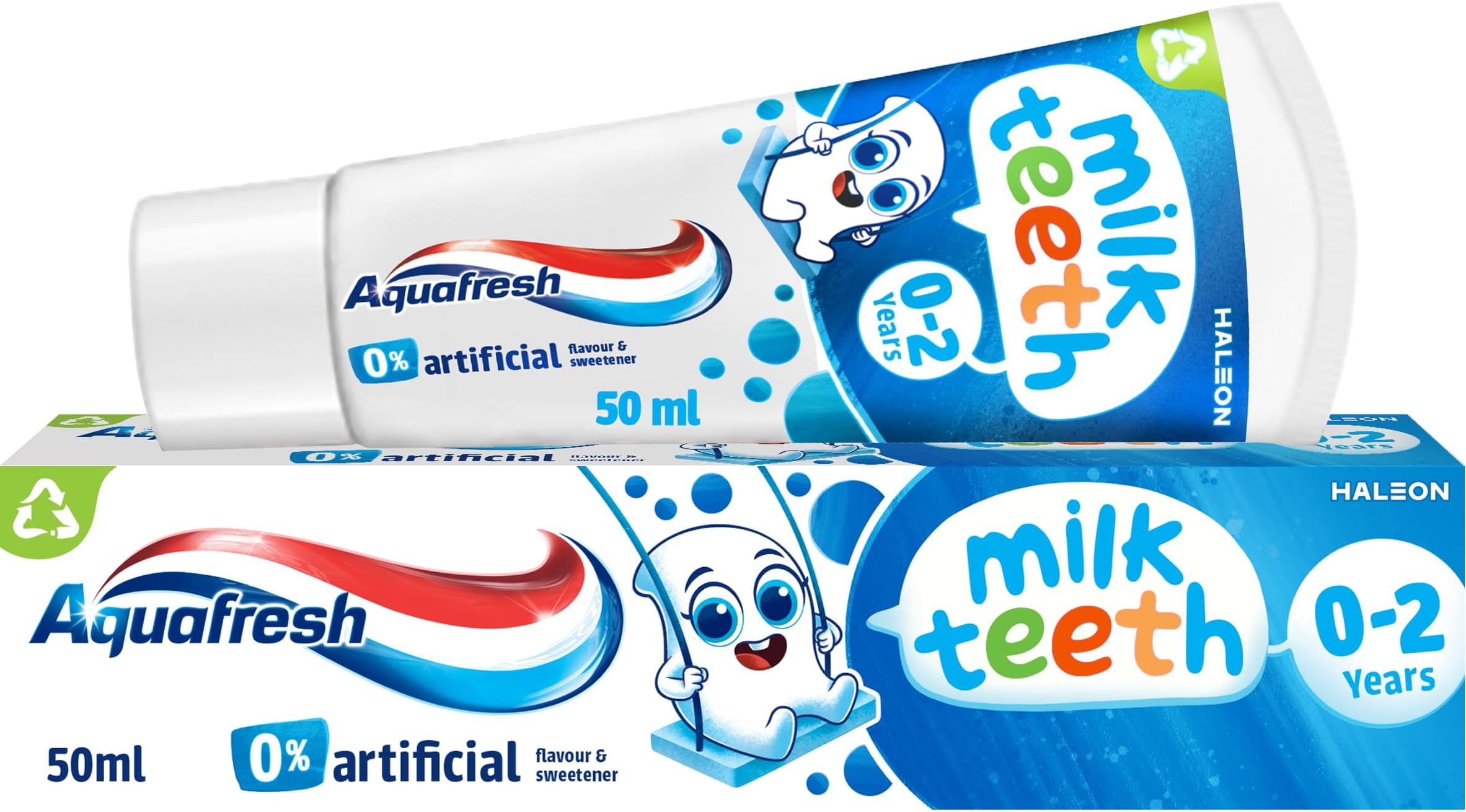 Aquafresh Milk Teeth Baby Toothpaste 0-2 years, Toddler Toothpaste for Infants, Gentle care for Milk Teeth, 50ml