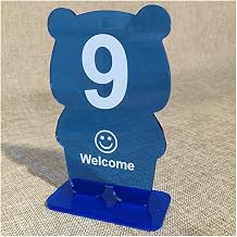 Table numbers, Table Numbers, Bear Shape Acrylic Pack of 10 Or 20, Cm X 16, Multicolor(Blue-Number 1-10)