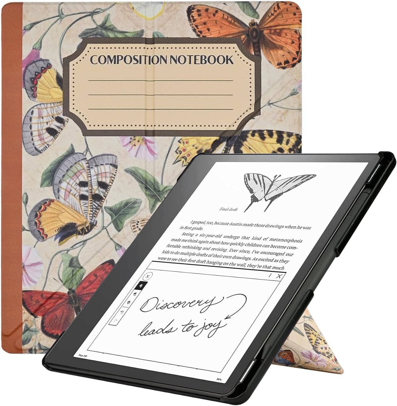 Slimshell Case for Kindle Scribe (2024/2022 Released), Premium Lightweight PU Leather Stand Cover with Auto Sleep/Wake for 10.2 inch Amazon Kindle Scribe 2024(1st Gen)/2022, Butterfly