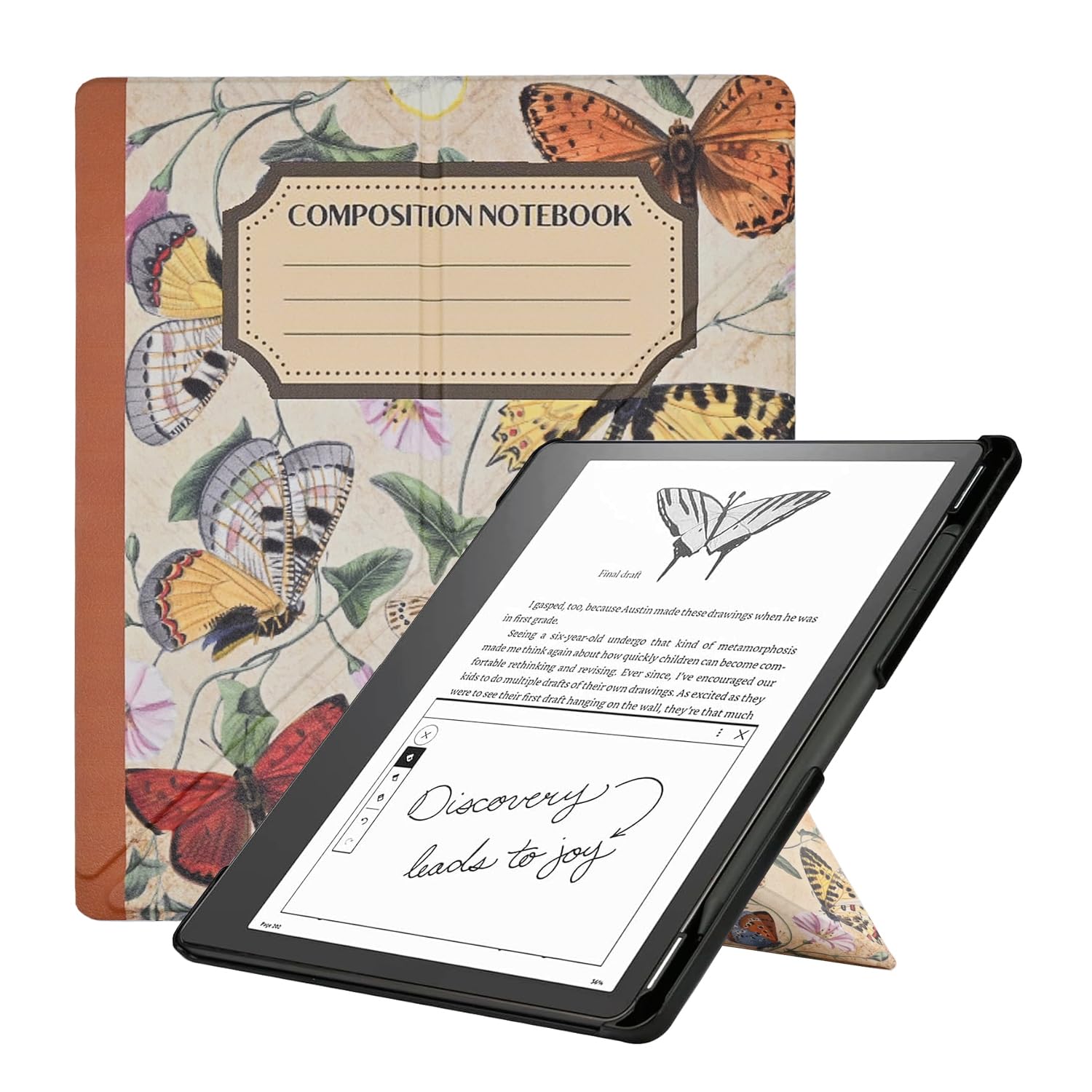 Custodia sottile per Kindle Scribe (rilasciato 2024/2022), custodia leggera in pelle PU di alta qualità con supporto e spegnimento automatico per Amazon Kindle Scribe 2024 (1a generazione)/2022,