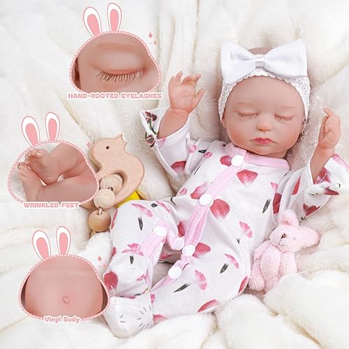 Miniatura 3 de BABESIDE Muñecas de bebé recién nacidas realistas Beta- 12 pulgadas, cuerpo suave realista, muñecas de bebé recién nacidas, cuerpo completo de