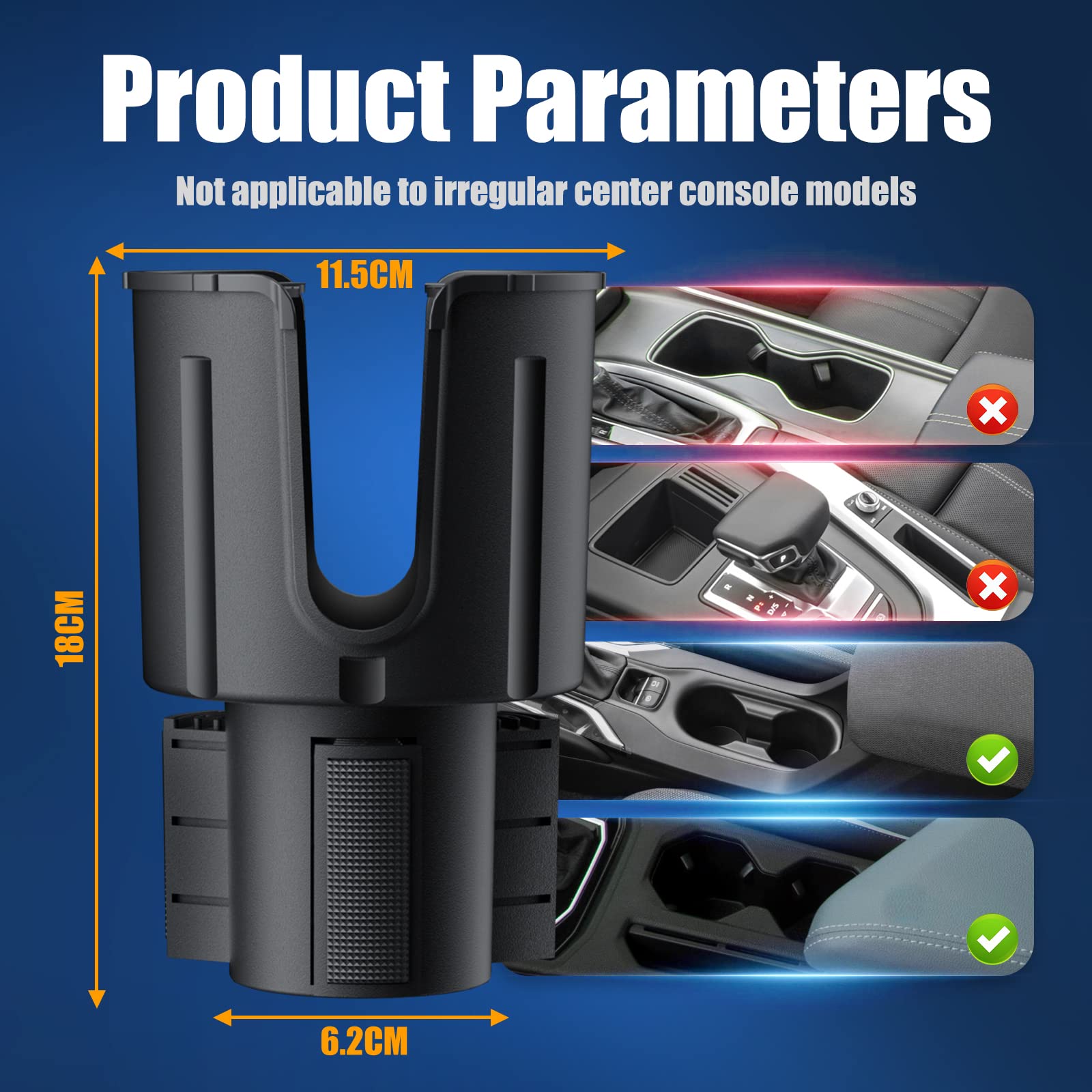 Amazon.co.jp: 車用カップホルダーエキスパンダー オフセット調節可能