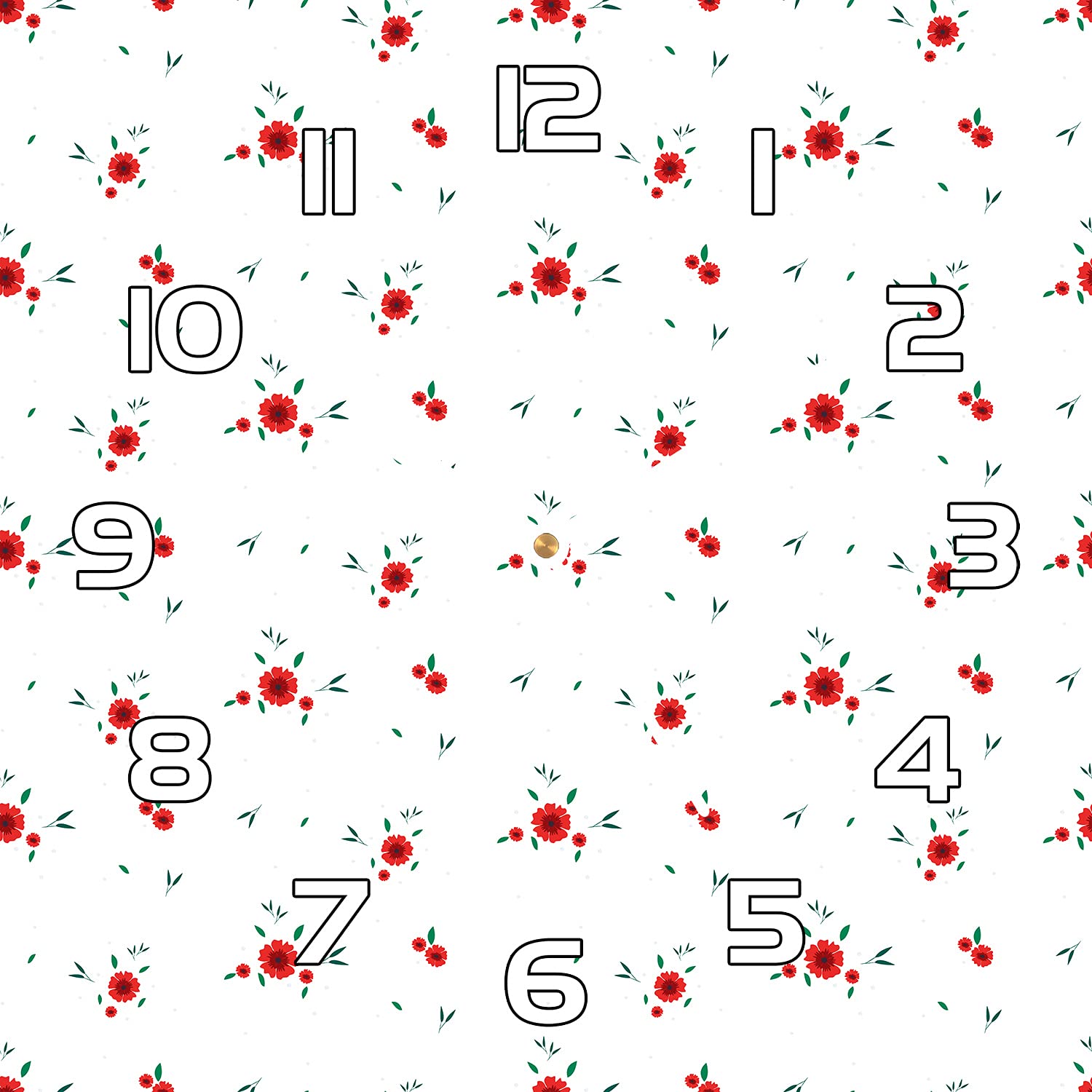Horloge murale en verre motif fleurs pour illuminer votre salon moderne et cuisine