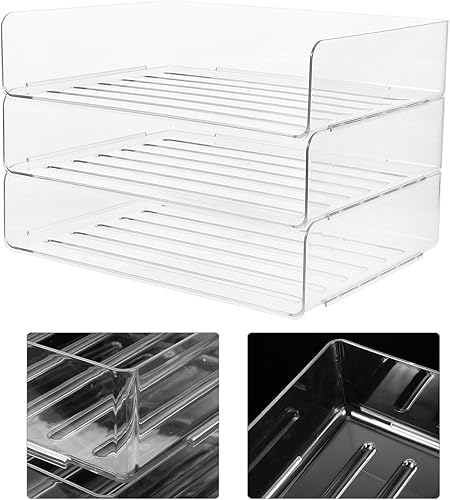 Miniatura 9 de PartyKindom Desk Organizer Tray Stackable Office Paper Sorter Pet Material Space-saving Desktop File Storage for Home School and Workstation