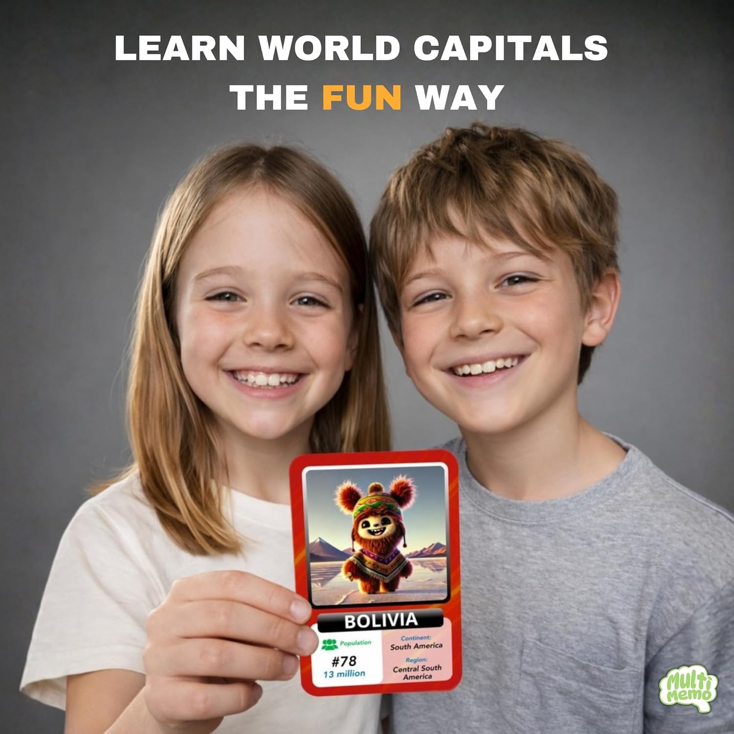 100 Countries & Capitals Flashcard Game – Geography Learning Game for Kids – Educational Card Set for Classroom, Homeschool, ESL, World Facts & Memory Challenge – Ages 6+