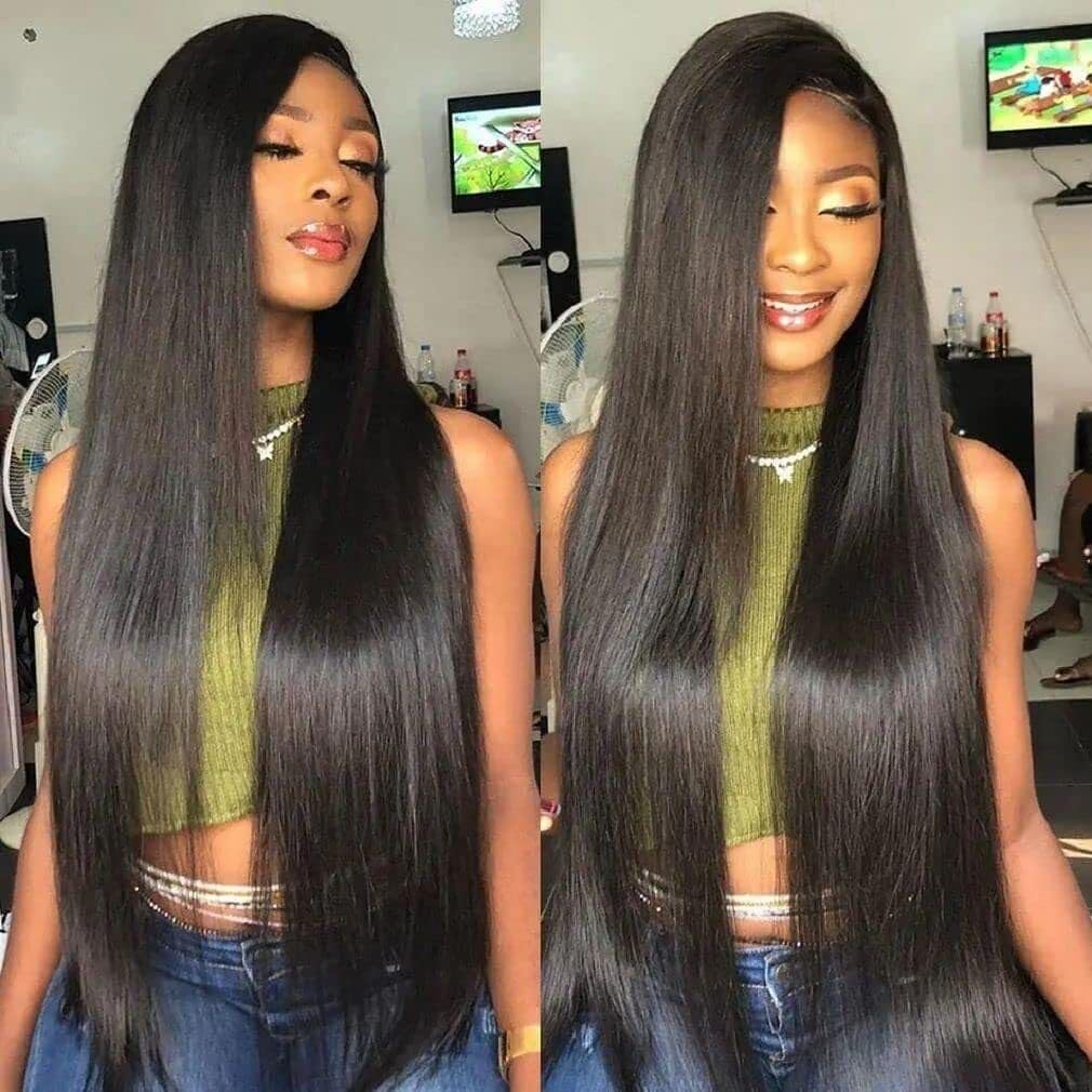 Tissage Cheveux Humain Tissage bresilien lisse human hair Tissage Naturel Cheveux Humain straight Hair Bundles for women Couleur Noire Naturelle 1 paquet 100g 16 Pouce