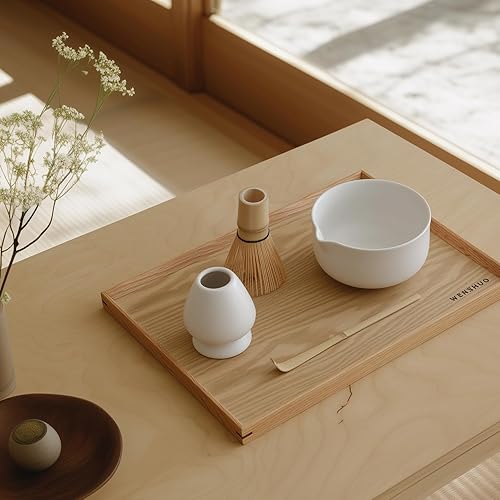 Miniatura 2 de WENSHUO Kit Matcha - Juego de batidor Matcha prémium con herramientas tradicionales de bambú, juego de té Matcha ideal para el hogar (blanco mate)