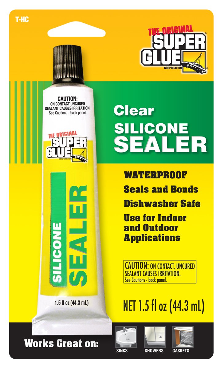 Amazon Super Glue Super Glue THC12 Silicone Sealer, Clear, 12Pack