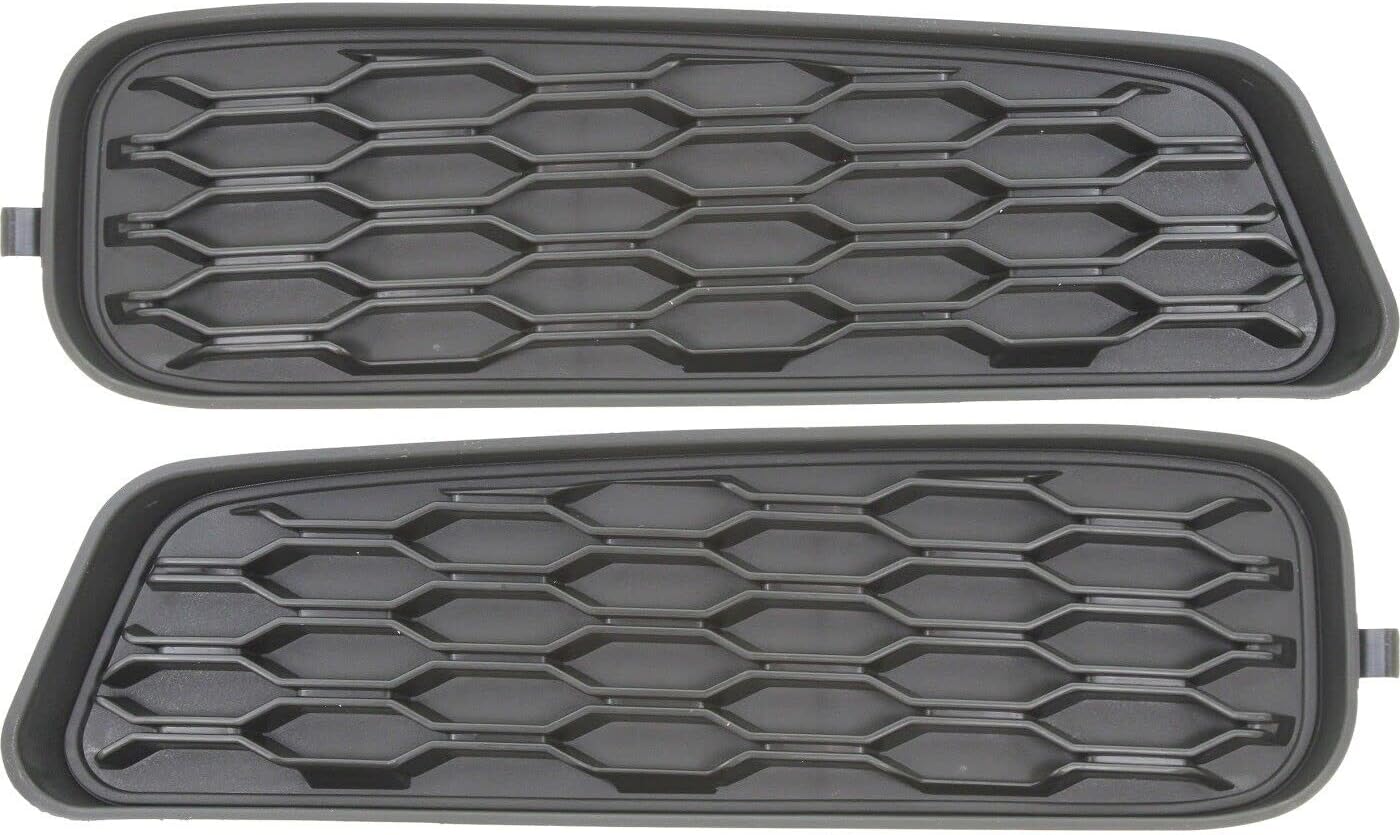DAT AUTO PARTS Front Left Driver & Right Passenger Side Pair Bumper Fog Light Lamp Hole Cover Set Of 2 Replacement For 2011-2014 Dodge Avenger Black Textured Plastic CH1038122 CH1039122