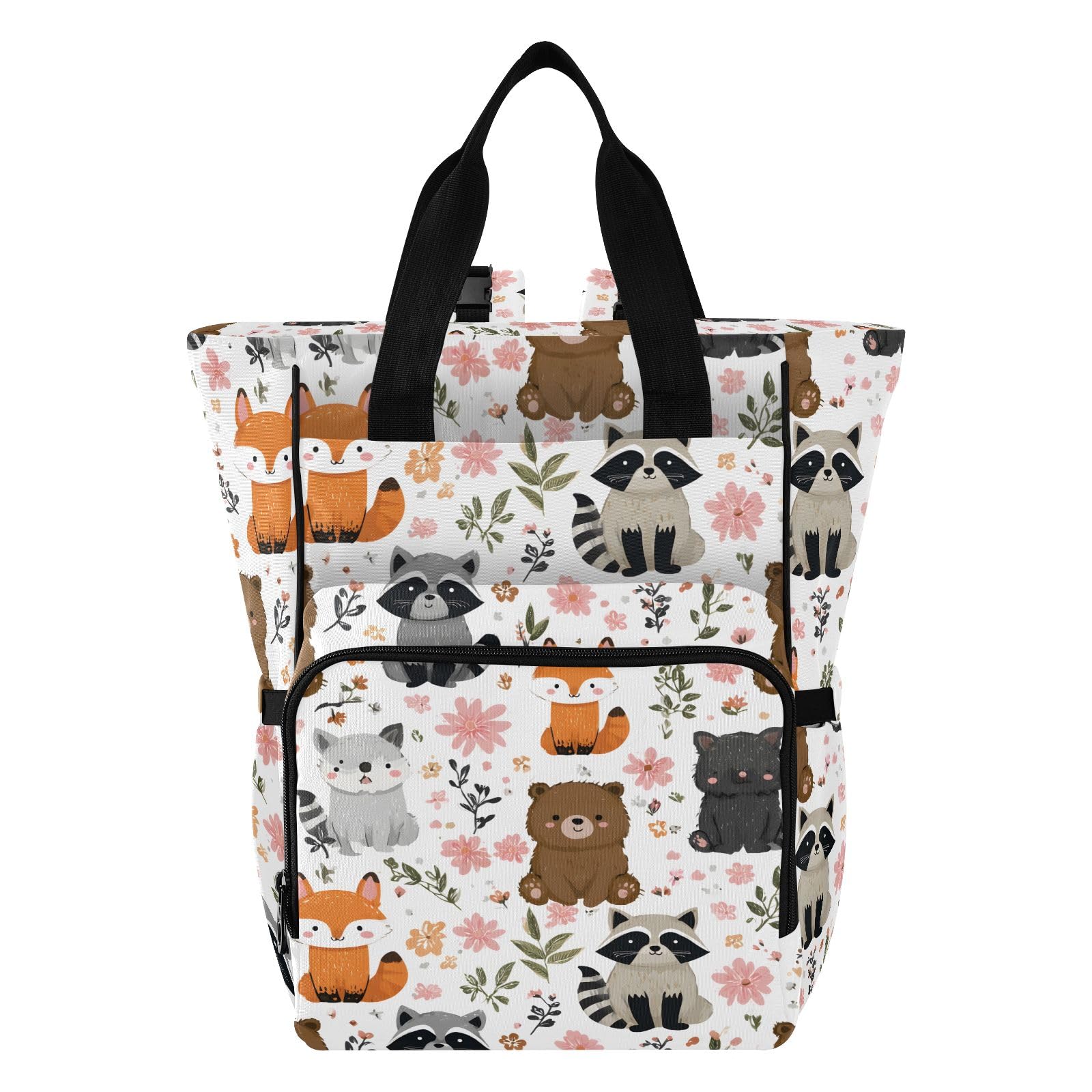 Mnsruu Borsa per pannolini per bambini con motivo animale carino zaino grande borsa impermeabile da viaggio borse per pannolini per mamme e papà