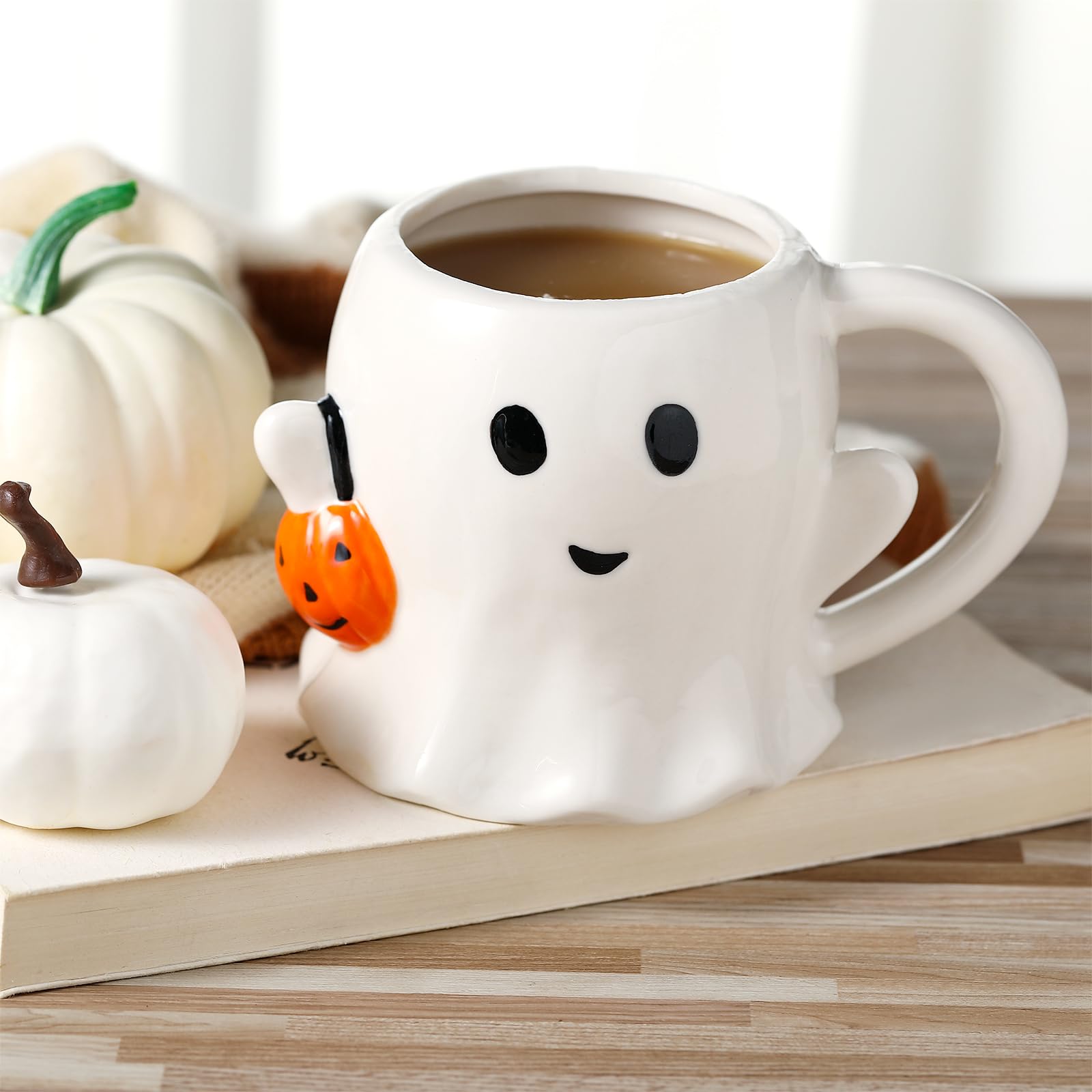 Halloween Tasse 400ml - Geistergesicht Keramikbecher Für Grusel-Partys