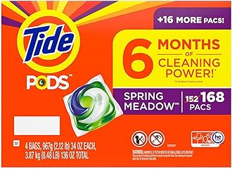 Tide PODS Liquid Laundry Detergent Pacs, Spring Meadow (168 ct.)