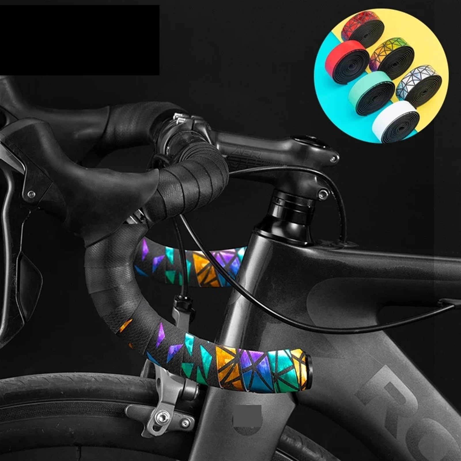 Nastro Manubrio Bici Corsa Nastro Manubrio da Ciclismo su Strada da 210 cm, 2,3 mm, in PU Eva Spesso, Antiscivolo, Resistente all'Usura, Antiurto, Accessori for Bici(BDTK-BKBK)