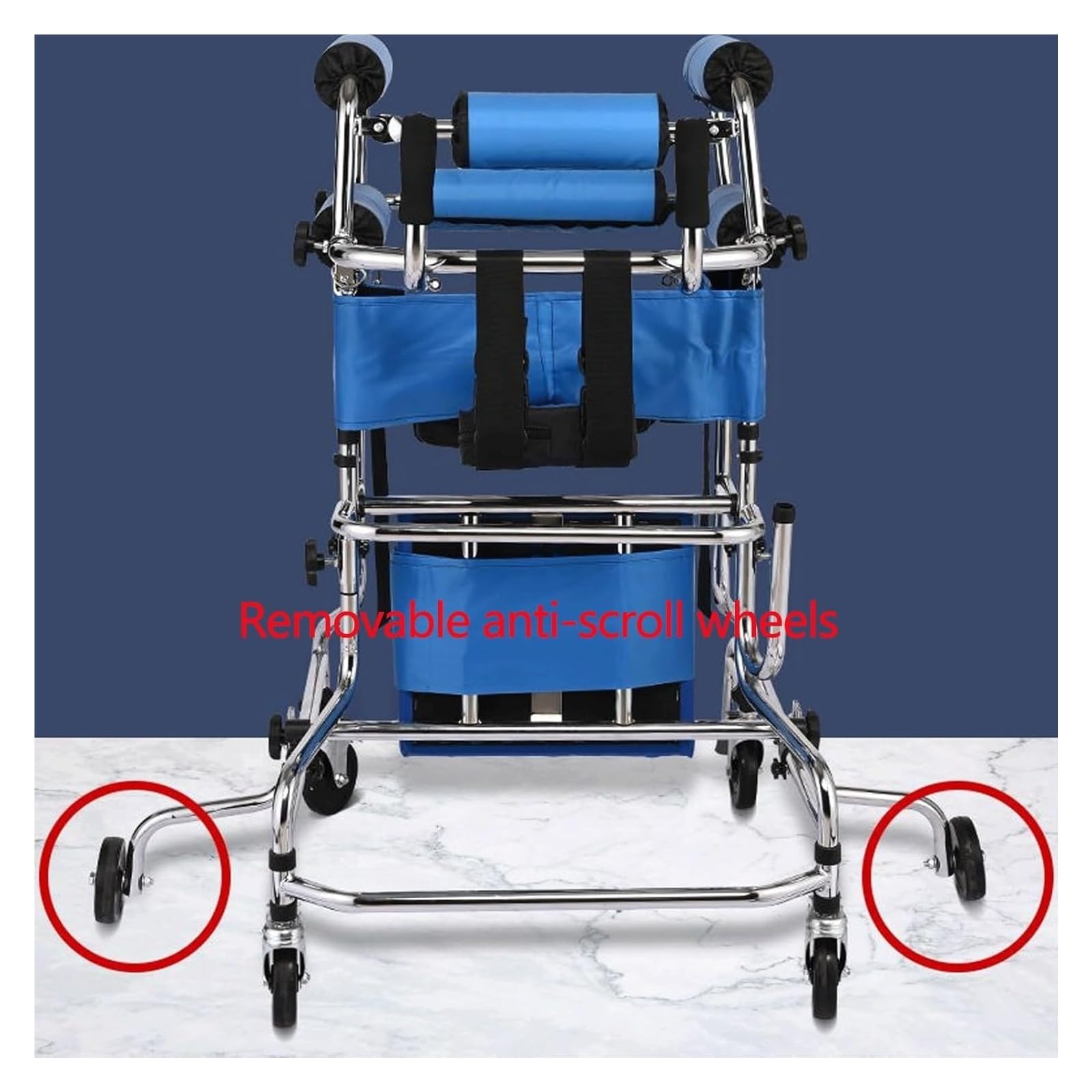 Andador pediátrico de altura ajustable: andador plegable con asiento for pequeños, adolescentes y adultos jóvenes con necesidades especiales(Red,Small)