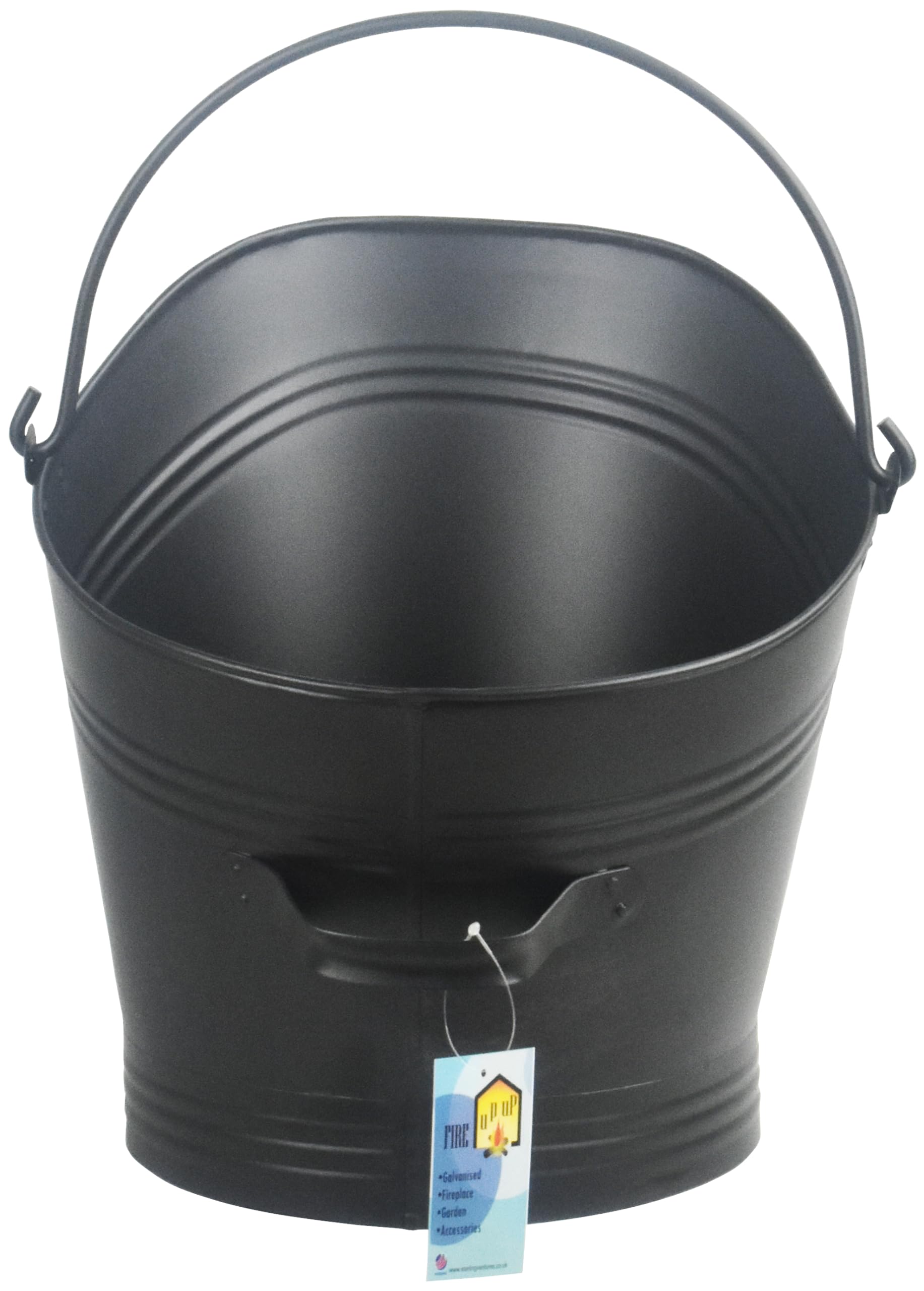 Galvanised Coal Bucket Fireplace Fireside Hammered Galvanise Scuttle 33cm Black