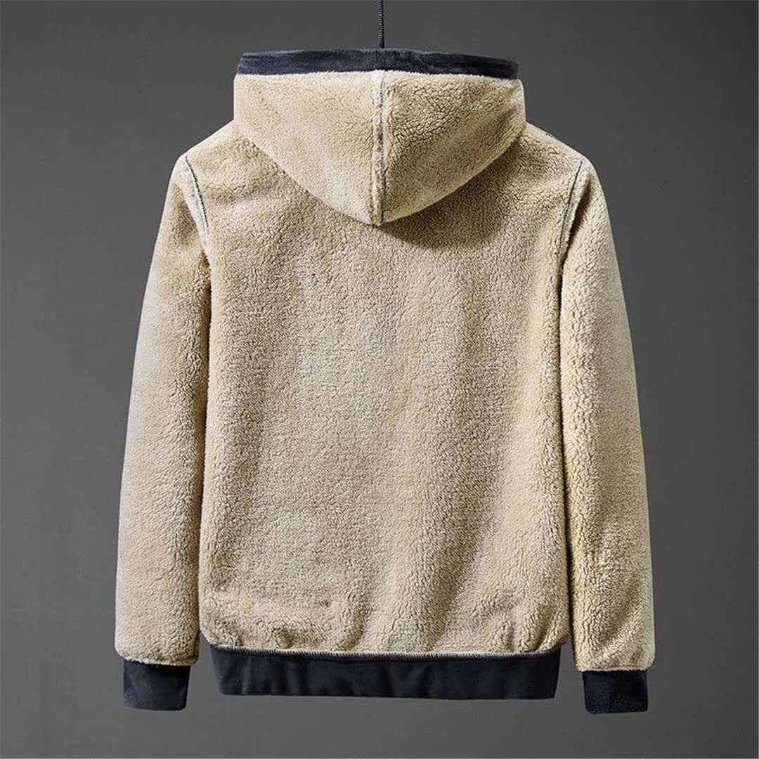 Vogrtcc Męska bluza zimowa ciepłe bluzy z kapturem męskie ciepłe bluzy z kapturem zamek błyskawiczny polarowe bluzy, NIEBIESKI, 5XL