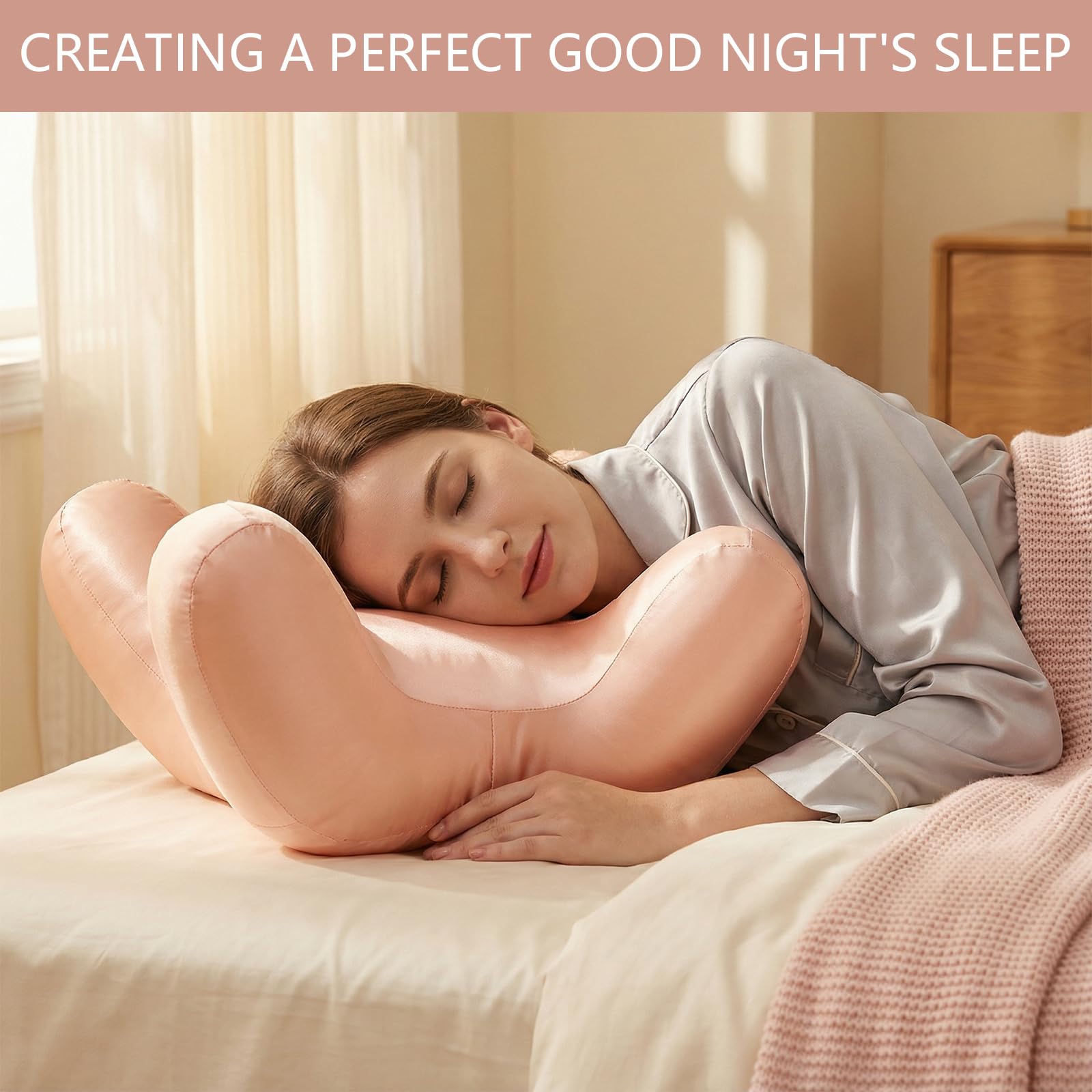 Cuscino cervicale, 36 x 16 x 16 cm, cuscino ortopedico antirughe, con design ergonomico e memory foam, per posizioni di sonno supine sdraiate lateralmente
