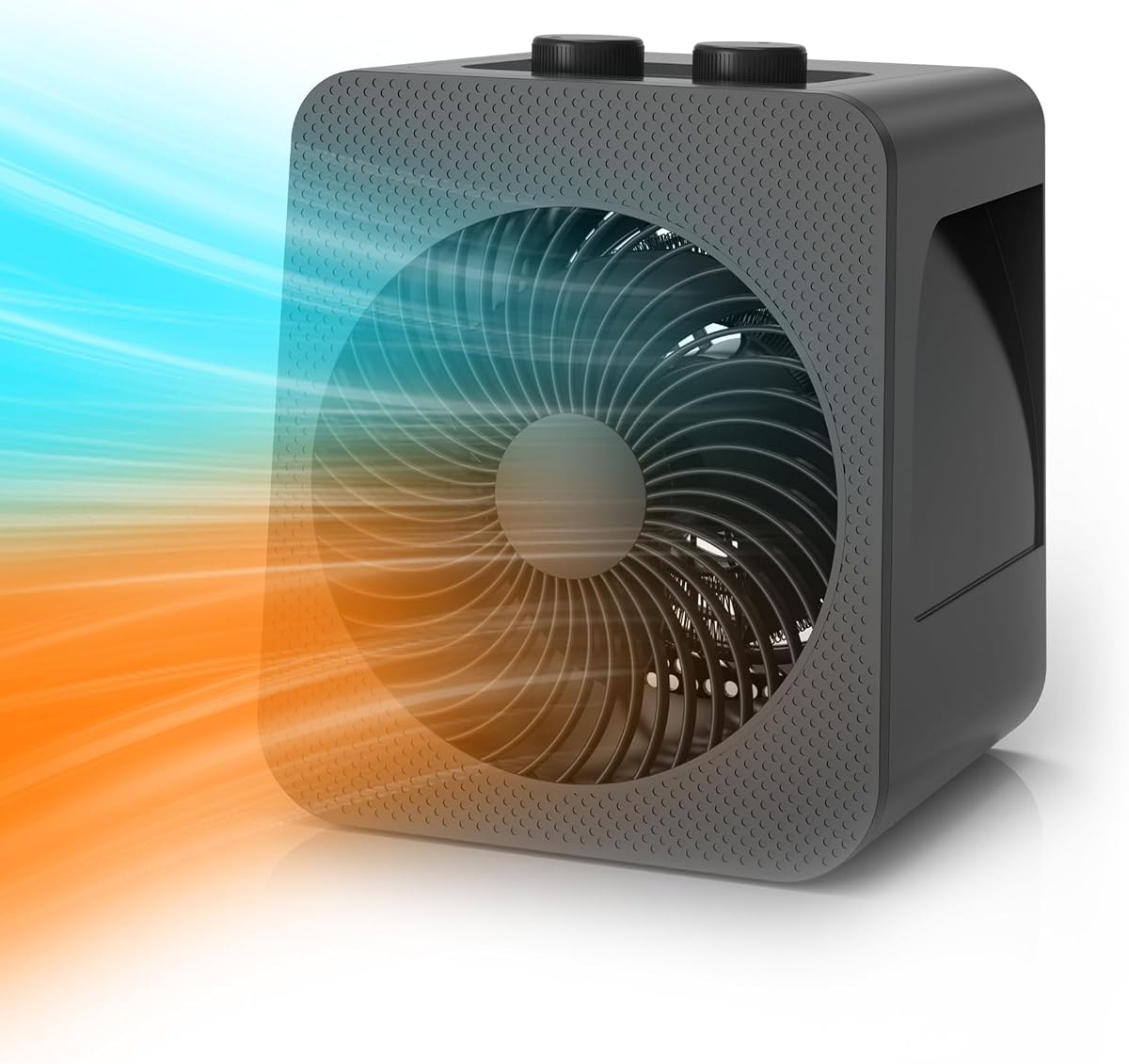 Fan Heater Combo for Desk Portable Space Heater WEWARM | 2 in 1 Heater Fan with Cooling Function 2 Heating Setting 2 cooling speed Overheat and Tip Over Protection Black