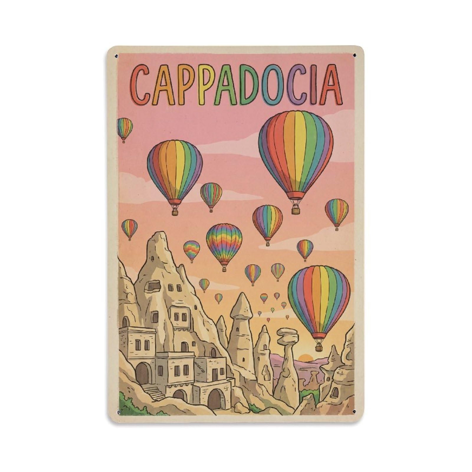 Huiyhb 8X12inch(20X30cm) Travel Turkey Cappadocia Vintage Metal Tin Sign