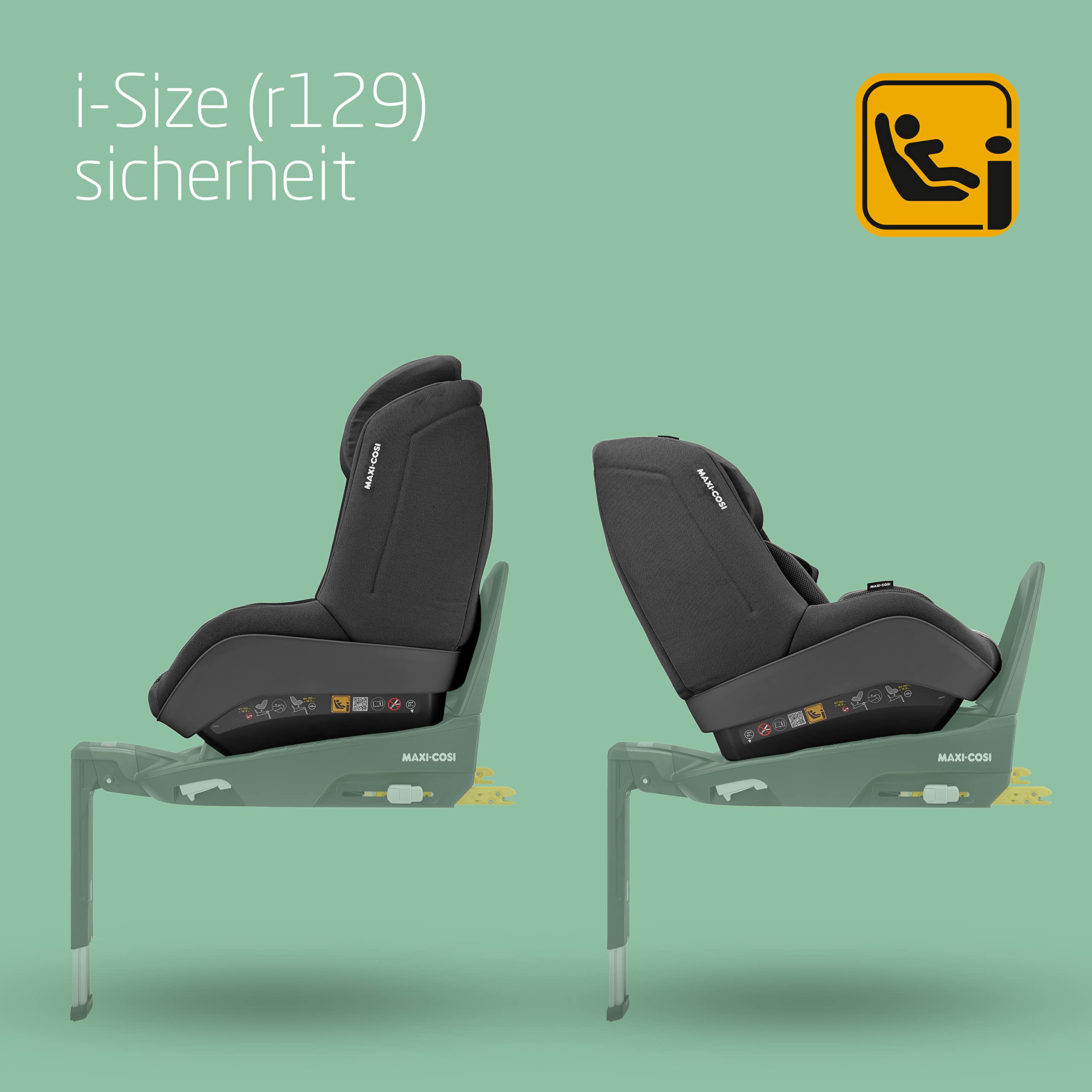 Maxi-Cosi Pearl Pro² i-Size, Kleinkinderautositz, ISOFIX, Rückwärtsgerichteter Autositz, Gruppe 1, Ab ca. 6 Monate bis 4 Jahre, 67 bis 105 cm, Authentic Black