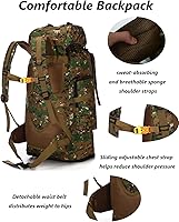 Vista 5 de Mochila impermeable que acampa que camina 70L/100L Molle mochila grande Daypack para viajar, Camuflaje del bosque