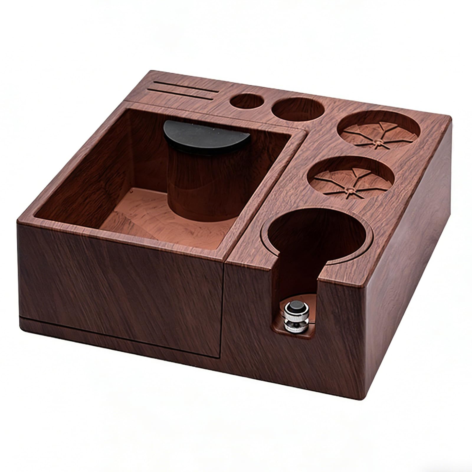 Tamper Station para Barista 51-58mm - Universal Soporte de Apisonamiento de Espresso - Ajustable Tamping Soporte para Guardar el Tamper de Espresso - Dispensador Portafiltros (Excluyendo accesorios)