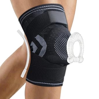 NuCamper Knee Brace for Men Women 2 Pack,Compression Knee Sleeves with Patella Gel Pad & Side Stabilizers,Adjustable Knee Support for Sports,Workout,Meniscus Tear,Arthritis,Pain Relief Black,L
