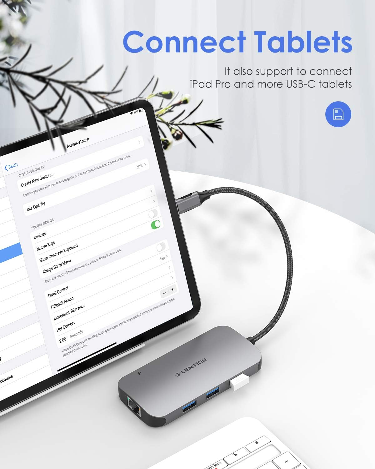 Review Discount LENTION USB C Hub with 4K HDMI, Gigabit Ethernet, Card Reader, USB 3.0, Type C Data and Charging Adapter Compatible 2021-2016 MacBook Pro, New Mac Air/Surface, Chromebook, More (CB-CE57, Space Gray)