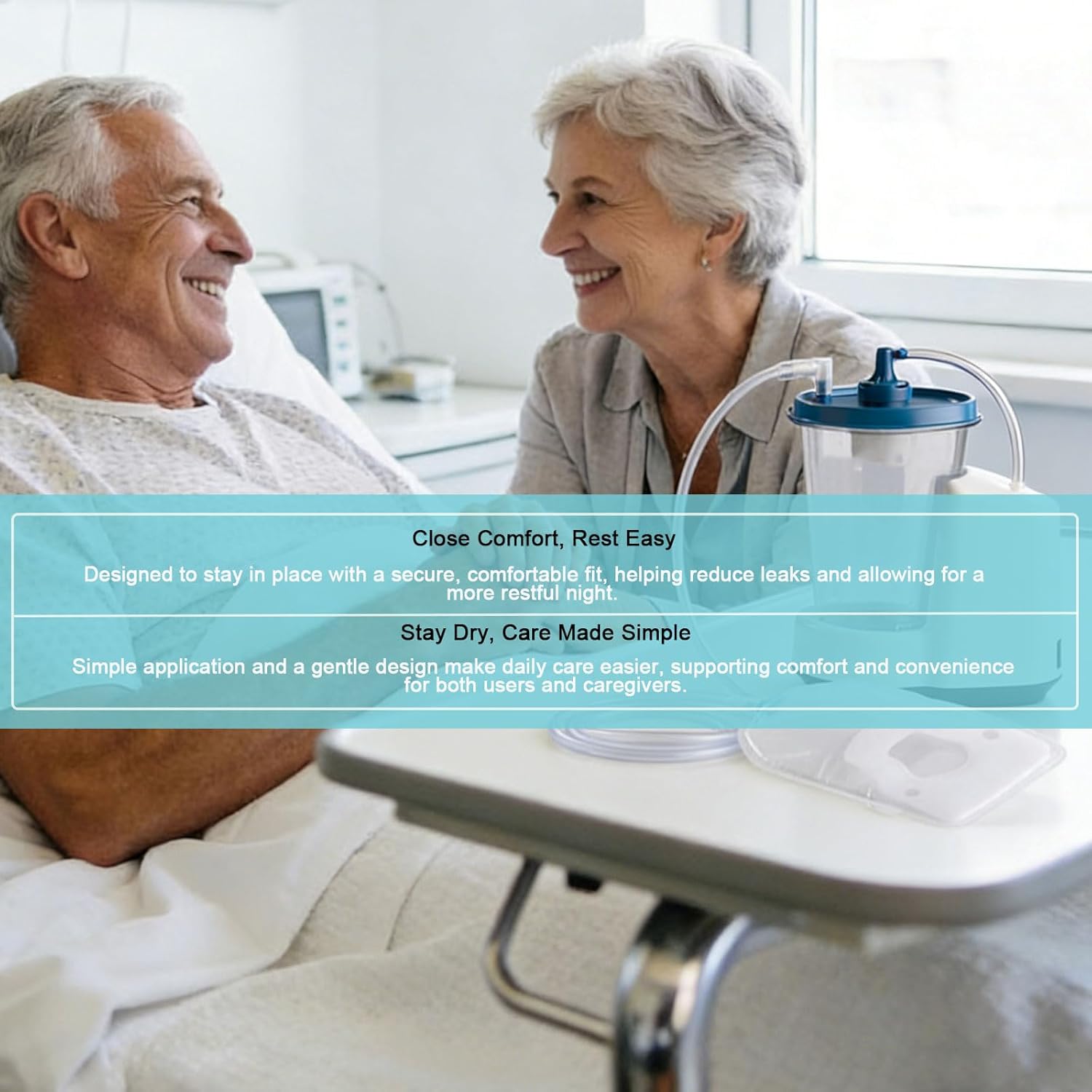 Male External Catheter, Non-Invasive Urinary Management, Absorbent Fabric, Secure Adhesive Fit, 30 Pack