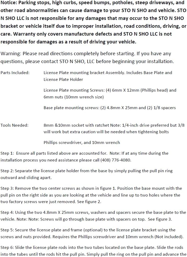 STO N SHO Front License Plate Bracket Compatible with 2024-2025 Mazda CX-90