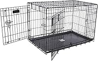 Precision Pet Provalue 42" Two Door Wire Dog Crate for Large Dogs 70-90 lbs - Secure 5-Point Lock, Collapsible