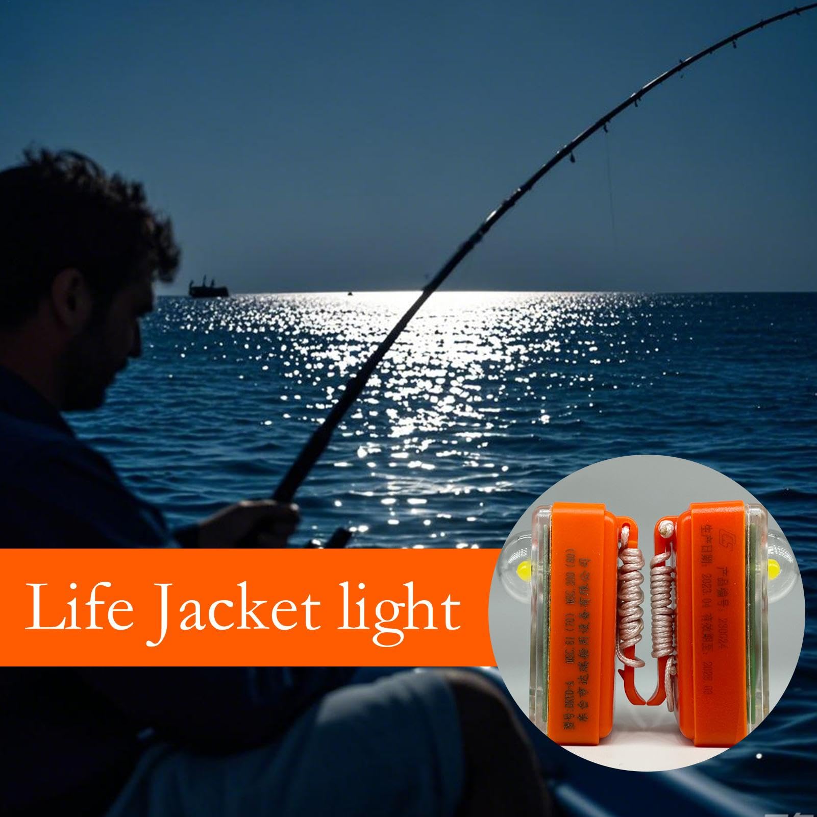 LETROBILES LED Lumière activée par l'eau - Locateur de survie automatique portable - Équipement de sauvetage à faisceau haute intensité, dispositif de sécurité maritime