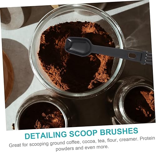 Miniatura 5 de ULTECHNOVO 12 unids cepillo de limpieza expresso café expreso cuchara café máquina herramientas de limpieza cuchara con cepillo Espresso Shot