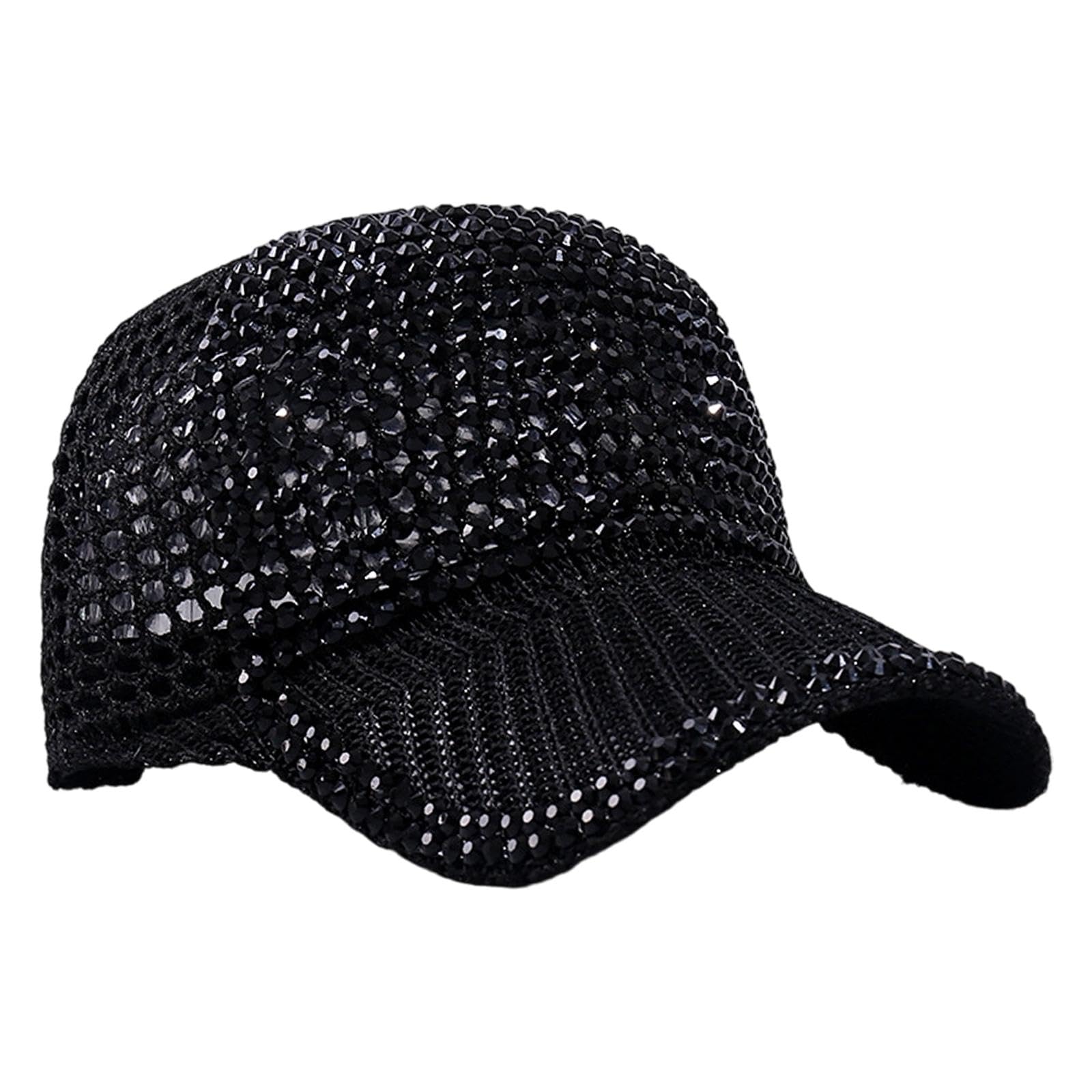 Mesh Rhinestone Baseball Cap Adjustable Casual Hat for Running Sports Travel Black Clothing, Shoes & Accessories|Womens Accessories|Hats