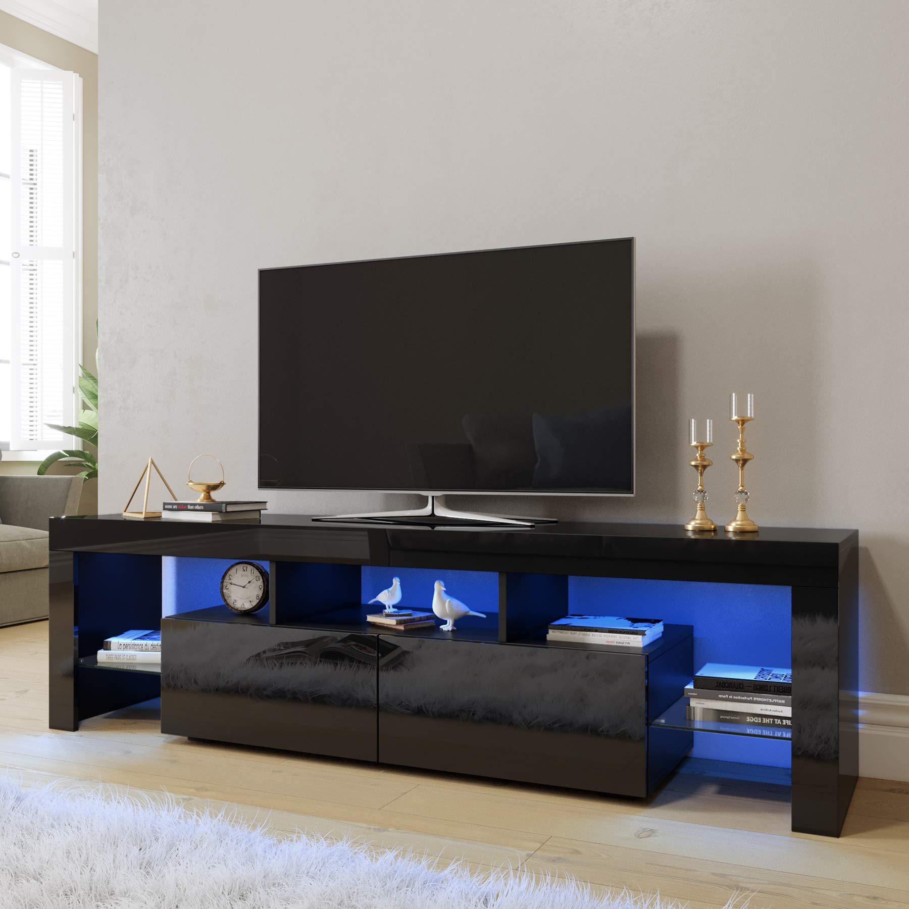 Buy ELEGANT 1600mm High Gloss TV Stands Units with Ambient